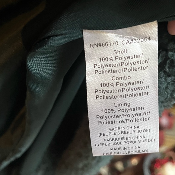 Anthropologie Hutch Colorblocked Sherpa-Trimmed Coat Green XS - Picture 11 of 14